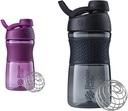 BlenderBottle 20-Ounce Nero e Plum Protein Shaker Bottiglie con BlenderBall Wire Whisk