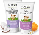 Matys Baby Eczema & Multipurpose Ointment 2pk Combo per bambini 3 mesi +, Soothe Eczema & Nourish Dry Skin, steroide/Petroleum libero, 3.75oz ogni tubo