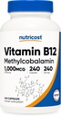 Nutricost Vitamina B12 (metilcobalamina) 1000mcg, 240 Capsule - Vegetariano, Non OGM & Gluten Free B12 Supplemento