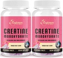 Creatina per le donne | con collagene idrolizzato, BCAA | 3G Creatine Chews for Women Booty Gain, muscolare magra, recupero & energia, Vegan, Sugar Free Creatine, alternativa polvere, 60 Servings