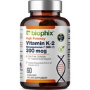 biophix Vitamin K2 MK-7 300mcg, 60 capsule vegane – Supplemento ad alta potenza per la resistenza del Bone e la salute immunitaria