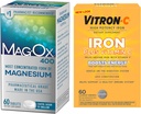 Supplemento di ferro ad alta potenza Vitron-C, 60ct e Mag-Ox 400 Magnesio Supplemento minerale 60ct