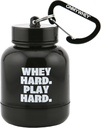 ONMYWHEY - Protein Powder & Supplement Funnel Keychain, Portable To-Go Container for The Gym, Workouts, Fitness, & Travel - TSA approvato, Whey Hard Play Hard