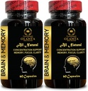 Integratori di memoria del cervello - Supporta le capsule di messa a fuoco con Ginkgo Biloba, St. John's Wort, Memory Recall, Miglioramento cognitivo, Integratore di supporto del cervello Concentrato - 2 bottiglie 120 capsule