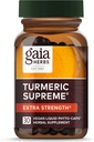 Gaia Herbs Turmeric Supreme Extra Strength - Supporta il gonfiore occasionale da usura normale & Tear - con curcumina e pepe nero - 30 Vegan Liquid Phyto-Capsules (fino a 30 giorni di alimentazione)