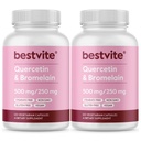 BESTVITE Quercetin con Bromelain 500mg/250mg (240 capsule vegetariane) (120 x 2) - No Stearates - No Silicon Dioxide - Vegan - Non OGM - Gluten Free