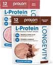 Prolon Longevity Plant Based Protein Powder | Sintesi & riparazione del muscolo, invecchiamento sano, aumentare le prestazioni | vitamine, senza glutine, aminoacidi | 25g di proteine | Cioccolato e bacche, 24 pacchetti