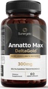 Sunergetic Premium Annatto Tocotrienol Supplemento – con DeltaGold – Tocotrienols Vitamin E 300 mg – Supporta fegato, Immune & Heart Health - Delta + Gamma Tocotrienols (60 capsule liquide)