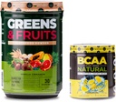 Nutrologia Greens & Fruits Polvere-Naturally Sorgente Superfood, Vanilla Cinnamon (30 Serve) BCAA naturale, pianta a base di polvere BCAA, Limonata Flavor (30 Serve)