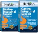 HERBION Naturals Supporto Gastro-intestinale Miscela di erbe per il sollievo di stomaco, Salute e Funzione Gastrointestinale, Indigestione di acido occasionale, Flora intestinale sana, 60 Vegicaps - Confezione da 2