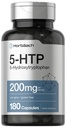 Horbäach 5HTP 200mg Supplemento | 180 Capsule | 5 Hydroxytryptophan | Griffonia Simplicifolia | Extra Strength | Non OGM, Gluten Free