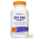 OmegaVia EPA 500, Integratore di olio di pesce Omega-3 purificato, 500 mg EPA in forma di trigliceride, Olio di pesce Burpless, Non OGM, Senza glutine, IFOS 5-Star, 120 Softgels