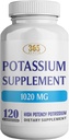 365 Health Potassium Supplement 1020 mg | Potassium Bicarbonato | Non OGM | Gluten Free | Made in USA | 120 capsule vegetariane