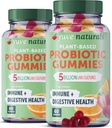 Gummie Probiotici Yuve Vegan, Probiotici per Donne & Uomini, Probiotici Gommoni senza zucchero & Gluten, Supporto Digestivo & Immune, 5 miliardi di CFU, Aiuta con costipazione, Bloating & Leaky Gut - 60ct (2 Pack)