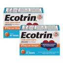 Ecotrin Aspirina a bassa resistenza rivestita di sicurezza, NSAID 81mg, 45 conteggio (2 Pack)