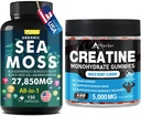 Sea Moss & Creatine Monohydrate Gummies Bundle 270 Conte – Organic Sea Moss Black Seed Oil Aşhwagandha Ginger & Creatine Monohydrate (2 Confezione)