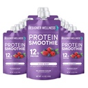Designer Wellness Protein Smoothie, Frutta reale, 12g Protein, Carbo basso, Zero Aggiunto Zucchero, Senza glutine, Non OGM, Nessun colore artificiale o aromi, Bacche miste, 12 Conte