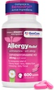 GenCare - Allergy Relief Medicine | Antihistamine Diphenhydramine 25mg (600 compresse per bottiglia) Value Pack | Rilievo per gli occhi di prurito, starnuto, Runny Nose | Allergie stagionali o indoor & Outdoor