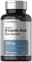 Horbaach R-Lipoic Acid 100 mg | 120 capsule | con Biotin Optimizer | Non-GMO, Gluten Free | Integratore di acido R-Lipoico stabilizzato