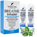 Respirazione dell'inchiostro bianco | Olio essenziale naturale Inhaler Eucalyptus Peppermint | Congestione | Allergy | Focus | Aromatherapy Sinus Relief (2)