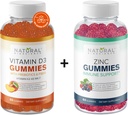 BioScience Naturale Zucchero Vitamina D3 K2 Gummies 5000 IU & Zinc Gummies 50 mg, Forza Extra, Supporto Immune, Salute Del Bone, Salute Del Cuore, Supporto Della Pelle, 60 Vitamine Del Gomma