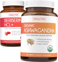 Salva $4 (11% Off) - Acquistare Organic Ashwagandha & Berberine HCL+ - Sinergia della natura Duo - Berberina (60 capsule) - Polvere organica di radice di Ashwagandha 1350mg Serve (120 compresse)