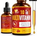 Canis&Cattus 10-in-1 Multivitamina per cani e gatti – Glucosamina quotidiana, Vitamina B, Supporto C & D3 - Supplemento liquido con mirtillo & MSM – 2 oz