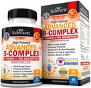 Complesso di vitamina B con vitamina C per assorbimento massimo - Methylcobalamin b12 & Folate Folic Acid Supplement - B1 B2 B3 B5 B6 B7 B9 per l'energia immunitaria e il supporto del sistema nervoso - Non OGM, 60 conteggio