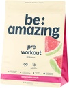 BE AMAZING Pre Workout Powder, Vegan Supplement con 125 mg di caffeina naturale, Ashwagandha e Adaptogens, Zucchero Free Drink Mix per uomini e donne, Gluten Free, Non OGM, Watermelon Candy, 30 Servings