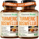 Boswellia Serrata integratore alimentare per il supporto e l'infiammazione delle articolazioni – Supplemento di Boswellia Turca con estratto di Ginger & Black Pepper per l'assorbimento migliorato – Non-GMO - 2pack