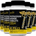 Fusioni naturali Potassium Iodide compresse (Pacchetto di 5) 130mg - 700 compresse EXP 10/2032 - YODO Naciente - KI Pillole - Yoduro de Potasio