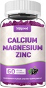 Calcio Magnesio Zinco Gummies con Vitamina C D3 K2, Gummie di Calcio per Bone, Muscolo, Calma & Zzz Supporto, Formula ad alto assorbimento con Magnesio Zinc Folate Potassium, Elderberry Flavored 60 Counts