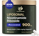 NAD+ Nicotinamide Riboside con Resveratrolo & Quercetin NMN Alternative – Premium Anti-invecchiamento Supplemento per energia, messa a fuoco e supporto cellulare – 80 capsule ad alta qualità 900mg