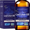 Liquido dell'olio del fegato del cod islandese, limone (16oz) - Vitamine A & D, EPA & DHA - Aiuta Visione, Membrane della pelle e Funzione immunitaria - Certificato MSC, Non OGM