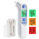 Termometro auricolare, Termometro digitale per bambini e adulti, Termometro per bambini ad alta precisione con 1s Risultato, 3 colori codificati e 30 Memory Recall, Facile da usare, con 21 Coperture per sonda monouso