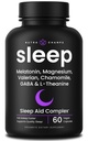 NutraChamps 10-in-1 Aiuti naturali per il sonno per adulti - Melatonina, Lemon Balm 1000mg, Camomilla 400mg, Radice valeriana 600mg, L Theanine, L Tryptophan, GABA, Magnesio