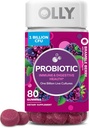 Gomma Probiotica OLLY, Supporto Immune e Digestivo, 1 miliardo di CFU, Integratore Probiotico Masticabile, Berry, Alimentazione 40 giorni - 80 Conte