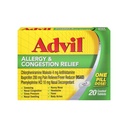 Advil Allergy and Congestion Relief Tablets, Dolore Reliever, Riduttore di febbre e Allergy Relief con Ibuprofene, Fenolephrine HCl e Chlorpheniramine Maleate 4 mg - 20 compresse rivestite