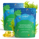 Calgee Vegan Omega 3-450mg DHA & EPA acidi grassi - Olio di alghe sostenibile - alternativa di olio di pesce piantato - Softgels senza Carrageenan (120 Ct)