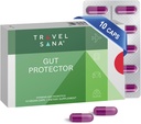 Supporto per la salute digestivo per i viaggiatori |Stop & Prevenire Diarrea, Bloating, Gas |Boost Immune System |Probiotics & Essential Vitamins |Fast-Acting |10 Vegan Caps