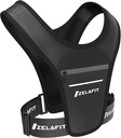 ZelaFitTM Running Vest per donna e uomo Running Phone Holder – Perfetto per l'esecuzione di ingranaggi, accessori in esecuzione, Essentials in esecuzione - Lightweight Chest Rig Phone Holder per la corsa (nero)