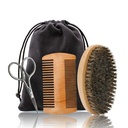 Brush & Comb, Forbici Set per gli uomini, Set include Morbido Boar Bristle Brush, Bamboo Wide Tooth Comb, e Mustache Trimming Forbici, Straighten & Soften Your Beard