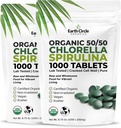 Premium Organic CHLORELLA /SPIRULINA 1000 compresse (50/50) Kosher, Vegan - Green Algae Superfood, Cracked Cell Wall, Chlorophyll, High in Protein & Iron, no additivi, o riempitivi 8.75 Oz (2 Pack)