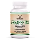 Serrapeptase 240.000 SPU Max Potency (120 capsule vegetali) Proteolytic Enzyme per Sinus, Respiratory e Joint Health (Non OGM, Gluten Free, Vegetarian Safe) di Double Wood