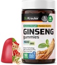 BIO KRAUTER Panax Ginseng Gummies - 1500 mg di resistenza - 60 conte - Masticabile supplemento di Ginseng rosso - Supporto immunitario Gummies - Vegan, Pectin-Based, Non OGM