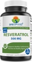 Brieofood Resveratrolo 500mg - Integratore naturale antiossidante per la salute del sistema cardiovascolare e immunitario - 60 capsule vegetali