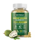 Soursop Graviola Gummies - 2000mg Extra Forza Soursop Foglie estratto, Vitamina C, Zinco & Intero Cibo Naturale per Immunità, Vegan, 60 Gummies