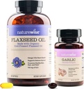 Olio di semi di lino naturale Max 720mg ALA | Olio di lino ad alta potenza Omega 3 Softgels aglio senza odore 1500mg Supporto denti e salute del sistema immunitario