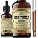 Estratto di cardo di latte HERBALICIOUS - All-Natural Cleanse and Detox Supplemento per il supporto del fegato, Boost del sistema immunitario e salute della pelle - Supplemento nutrizionale di Silymarin - 2 fl Oz