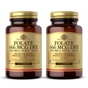 Solgar Folate 666 mcg DFE (acido folico 400 mcg) - 250 compresse, Confezione da 2 - Supporto prenatale - Non OGM, Vegan, Gluten Free, Dairy Free, Kosher - 500 Total Servings